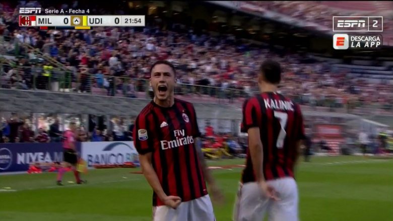 Kalinic kalon Milanin në epërsi ndaj Udineses (Video)