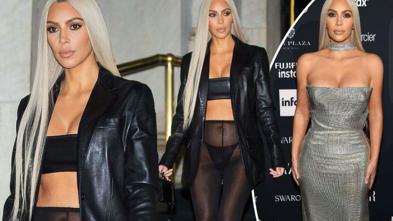 Kim Kardashian shfaq të brendshmet me fustan transparent në New York (Foto)