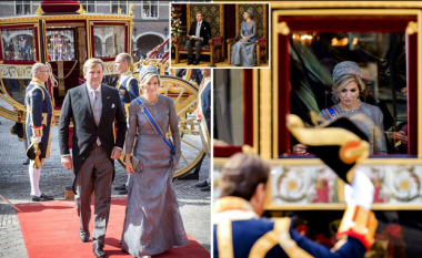 Një përrallë holandeze! Mbretëresha Maxima dhe mbreti Willem-Alexander mbërrijnë me karrocë me kuaj në hapjen e Parlamentit (Foto)
