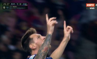 Messi kalon Barçën në epërsi ndaj Espanyolit me një gol të bukur (Video)