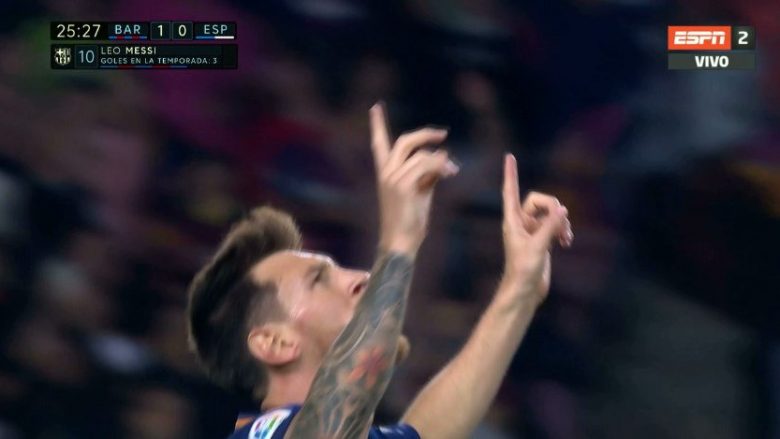 Messi kalon Barçën në epërsi ndaj Espanyolit me një gol të bukur (Video)