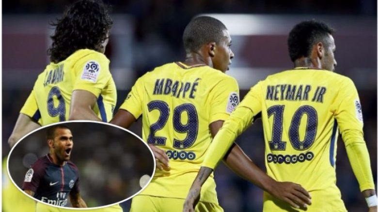 Alves kundër lavdërimit të treshes Neymar-Cavani-Mbappe: Nuk luajnë vetëm ata, por e gjithë skuadra