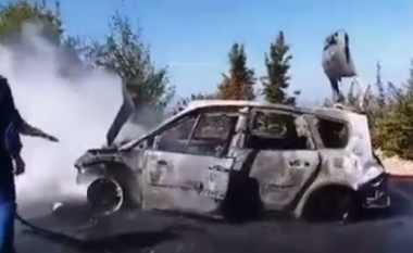 Në Laz të Opojës, vetura kaplohet papritmas nga flakët (Video)