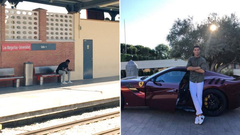 Dy botë të ndryshme përballë njëri tjetrit – Ronaldo i super makinave, përballe mbrojtësit që udhëton me tren (Foto)