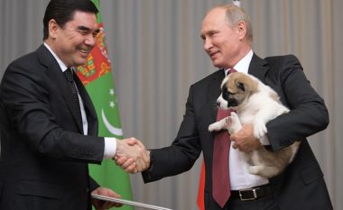 Pas dhuratës së Berlusconit, Putin fiton një qen për ditëlindje nga presidenti i Turkmenistanit (Foto/Video)