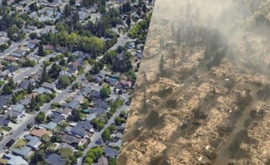 Shikoni dallimin: Imazhe që tregojnë qytetin amerikan para dhe pas zjarrit që “përpiu” gjithçka (Foto/Video)