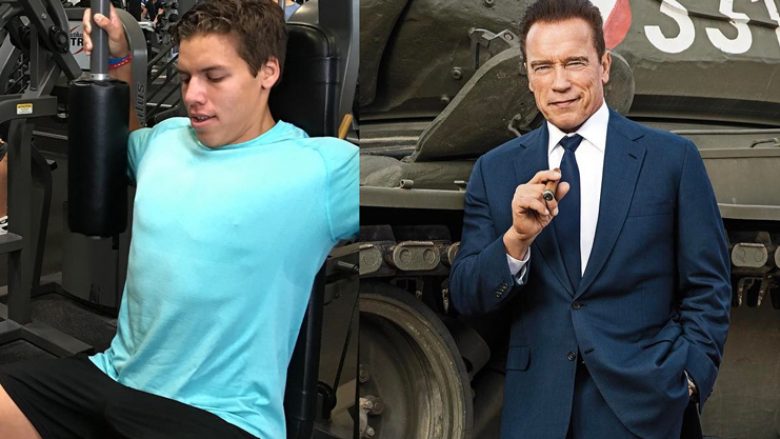 Djali jashtëmartesor i Schwarzenegger po shkon hapave të babait (Foto)