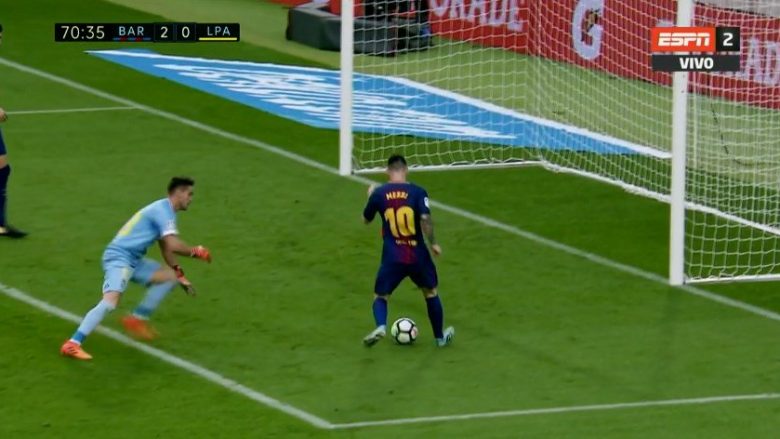 Dy gola të shpejtë nga Messi ndaj Las Palmas (Video)