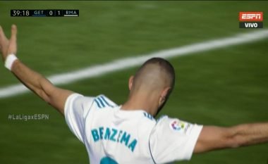 Benzema me një gol të bukur kalon Realin në epërsi ndaj Getafes (Video)