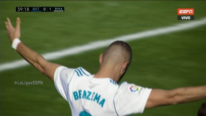 Benzema me një gol të bukur kalon Realin në epërsi ndaj Getafes (Video)