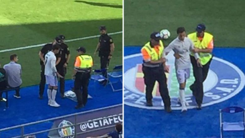 Mund t’ju ketë ikur, momenti kur tifozi hyn në fushë për ta përqafuar Ronaldon në ndeshje ndaj Getafes (Foto/Video)  