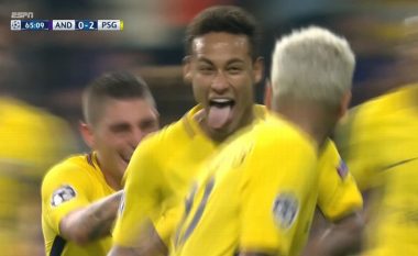 Neymar shënon nga gjuajta e lirë në stilin e Ronaldinhos (Video)