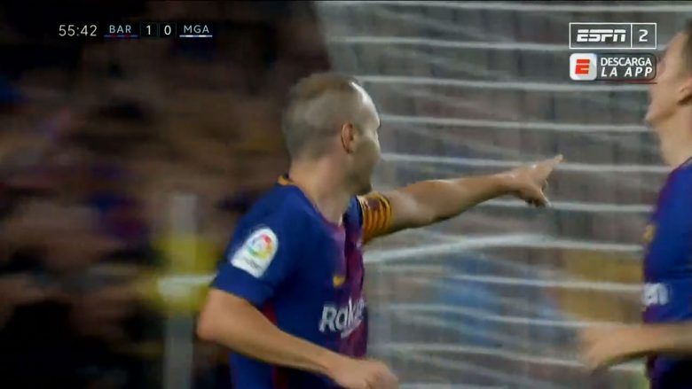 Iniesta dyfishon epërsinë e Barcelonës ndaj Malagas (Video)