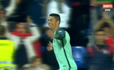 Ronaldo kalon Portugalinë në epërsi nga një pozitë e dyshimtë (Video)