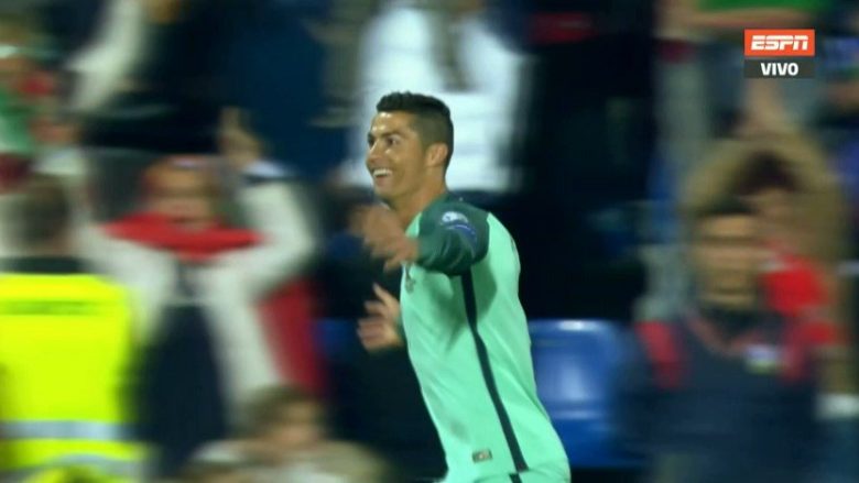 Ronaldo kalon Portugalinë në epërsi nga një pozitë e dyshimtë (Video)