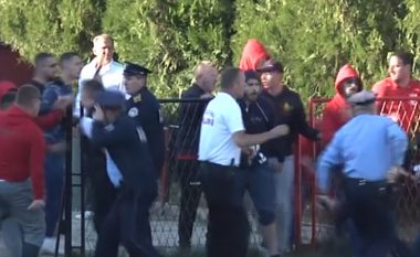 Momenti kur u sulmuan lojtarët e Vëllaznimit nga tifozët e Flamurtarit (Video)