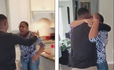 Marinsi amerikan befason të ëmën që nuk e kishte parë 15 muaj, i shfaqet para derës së shtëpisë pa kurrfarë paralajmërimi (Video)
