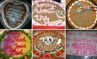 Mënyra e pazakontë e kërkimfaljes, tortat me mesazhe interesante drejtuar personave që i kanë lënduar (Foto)