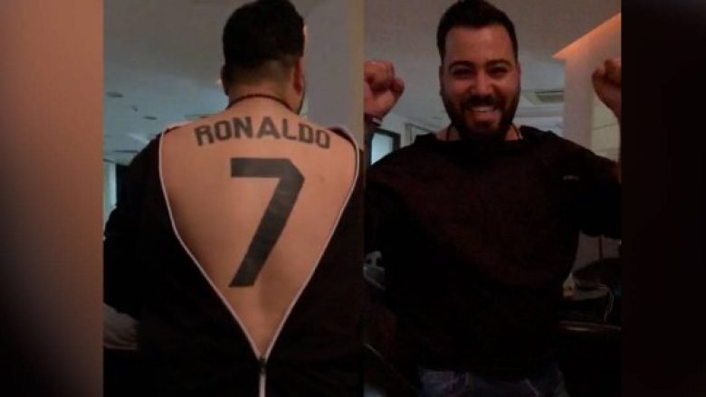 Fansi me tatuazhin në shpinë ‘Ronaldo 7’, realizon ëndrrën takon portugezin (Video)