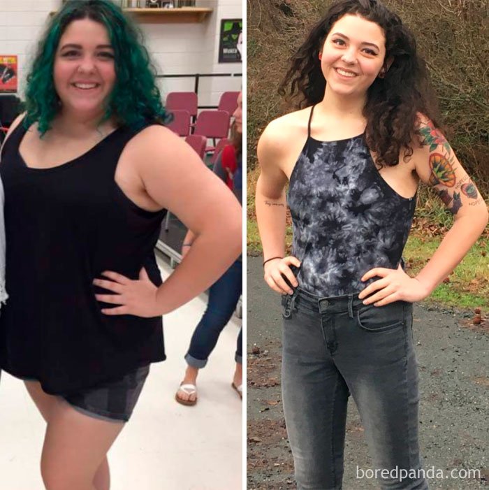 Она сильно похудела. Похудение до и после. Полные девушки до и после. Похудевшие до и после фото. До и после похудения девушки.