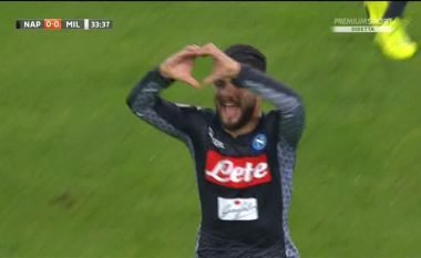 Napoli kalon në epërsi ndaj Milanit me golin e Insignes (Video)