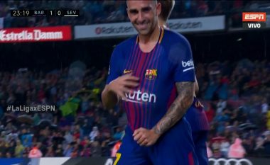 Barcelona në epërsi ndaj Sevillas me golin e Alcacerit (Video)