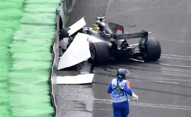 Momenti kur Lewis Hamilton përplaset me murin rrethues në provat zyrtare (Video)