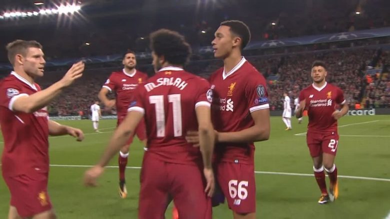 Liverpooli në epërsi ndaj Mariborit, Salah shënon në Anfield (Video)