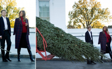 “Më e gjatë se mamaja”! Barron dhe Melania Trump mirëpresin pemën zyrtare të Krishtlindjeve në Shtëpinë e Bardhë (Foto)