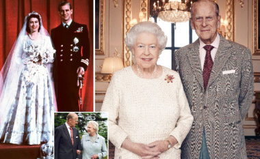 Pamje e devotshmërisë: Mbretëresha dhe Princi Philip festojnë 70-vjetorin e martesës më të suksesshme në historinë mbretërore britanike (Foto)