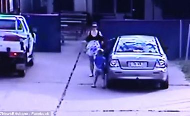 Momenti kur burri i panjohur tenton ta kidnapoj një vajzë të vogël (Video)