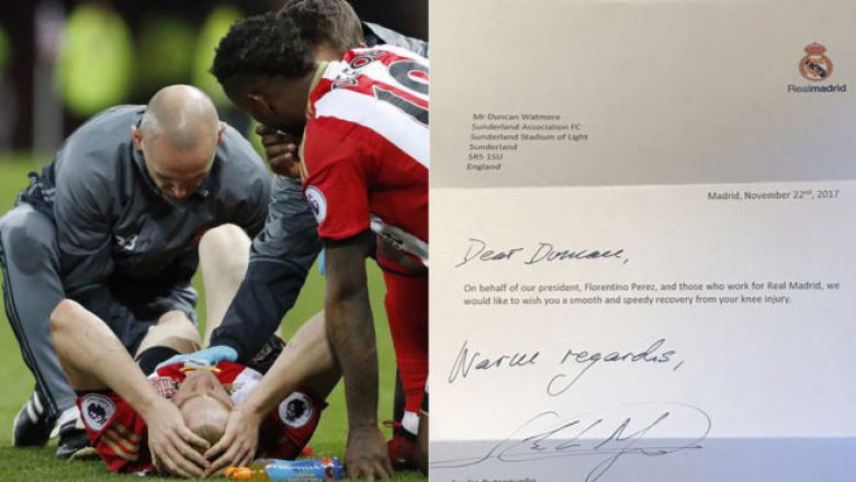 Dëmtohet lojtari i Sunderlandit, klubi i Real Madridit i shkruan letër: Shpresojmë të kthehesh sa më shpejtë