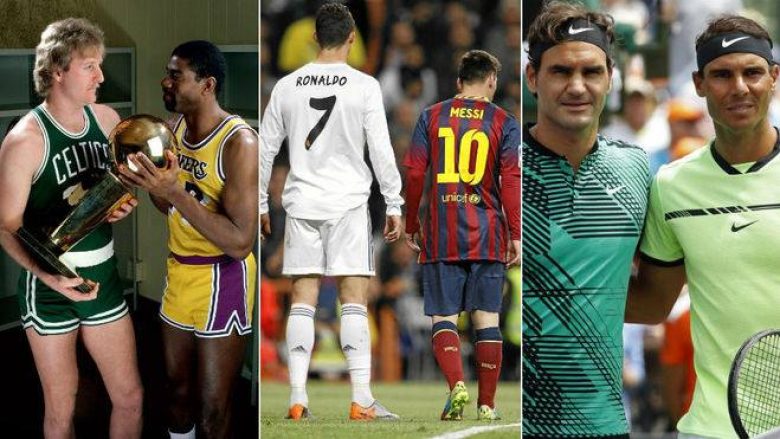 Rivalët më të mëdhenj në sport: Nga rivaliteti ndërmjet Messit dhe Ronaldos, deri te konkurrenca mes Nadalit e Federerit dhe gara mes Bird e Magic Johnsonit (Foto)