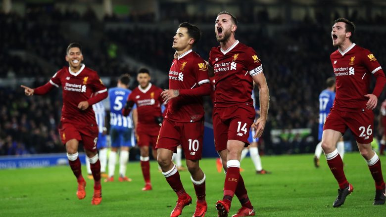 Liverpooli vazhdon me fitore, triumf i lehtë ndaj Brightonit (Video)