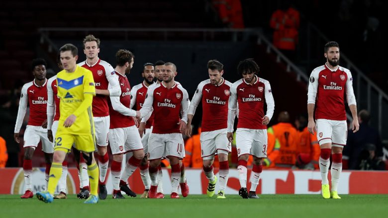 Arsenali shkatërron BATE-n në ndeshjen e fundit të grupeve të Ligës së Evropës (Foto/Video)