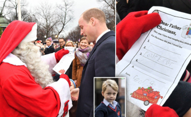 Le të shpresojmë se ai është në listë! Princi William i dorëzon Babadimrit letrën kërkuese të Georgit të vogël (Foto)