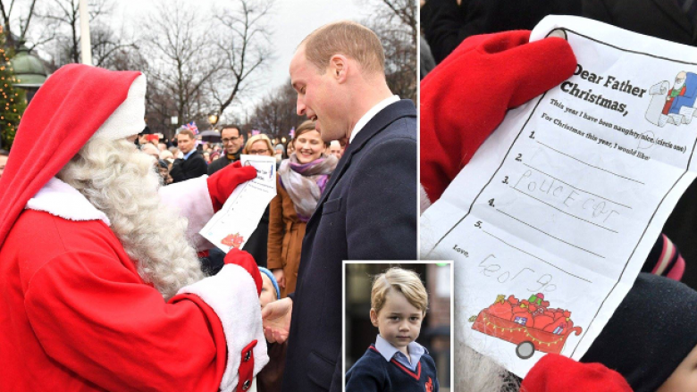 Le të shpresojmë se ai është në listë! Princi William i dorëzon Babadimrit letrën kërkuese të Georgit të vogël (Foto)