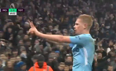 De Bruyne dyfishon epërsinë e Cityt ndaj Tottenhamit me një gol të bukur (Video)