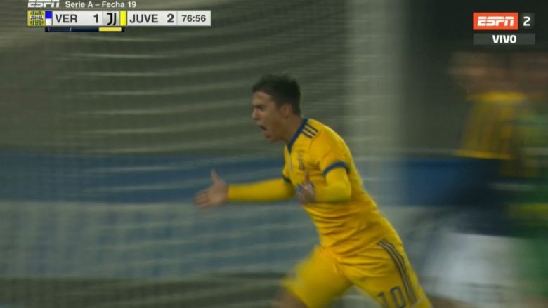 Dybala shënon edhe një gol fantastik, thellon epërsinë ndaj Veronas (Video)