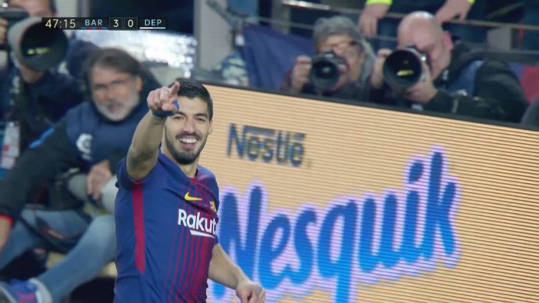Dy minuta në pjesë e dytë dhe Suarez i shënon Deportivos (Video)