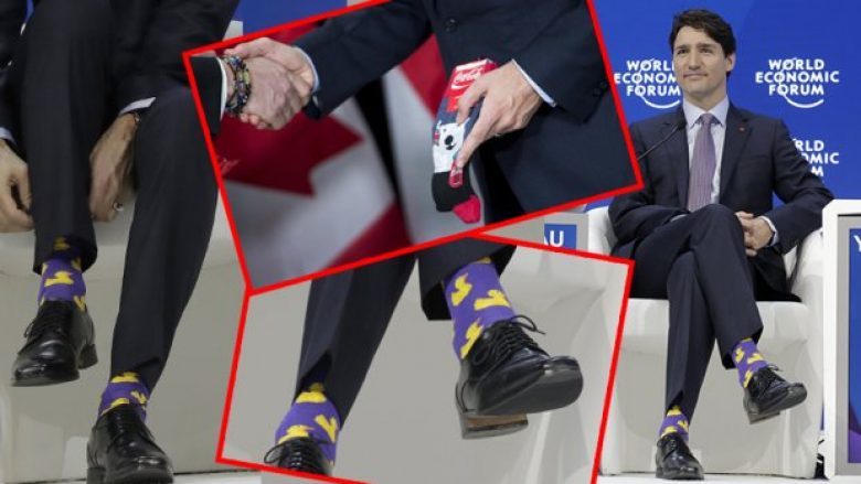 Kryeministri kanadez në qendër të vëmendjes së mediave në Forumin e Davosit, shkak çorapet “unike” që i kishte veshur (Foto)
