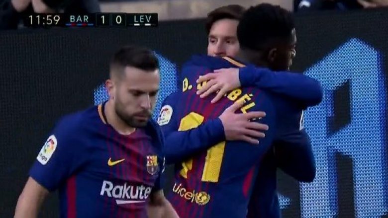 Messi kalon Barçën në epërsi ndaj Levantes (Video)