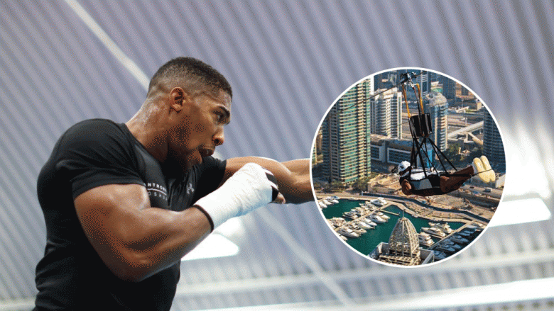 Anthony Joshua shijon adrenalinën e zbritjeve me litar nga kullat e larta të Dubait (Foto/Video)