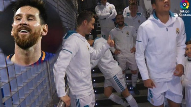 Ronaldo në shaka i thotë një fëmije se Messi është i keq (Video)