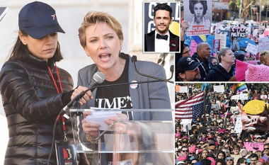 Shumë yje botërore në protestën anti-Trump: Edhe Scarlett Johannson kundër kolegut, James Franco (Foto/Video)