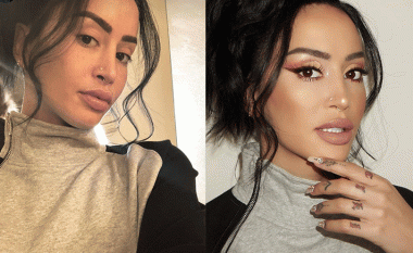 Dafina Zeqiri, para dhe pas makijazhit (Foto)