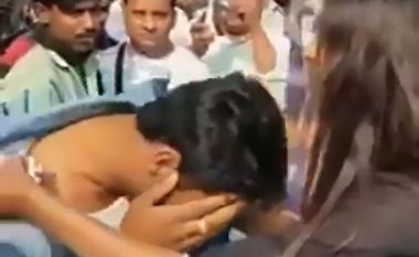 Provoi ta përdhunonte, studentja e turpëroi duke e mbajtur për qafe në publik (Video)