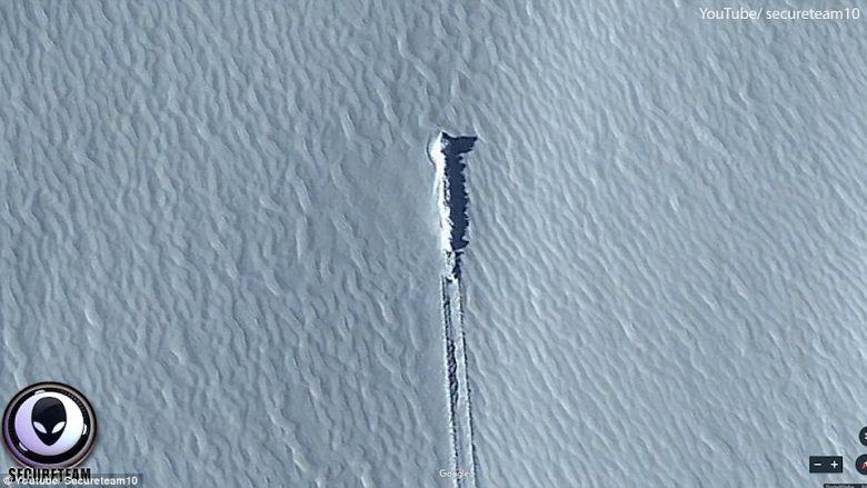 “Gjuetarët e alienëve” zbulojnë me Google Earth objektin misterioz në Antarktidë (Foto/Video)