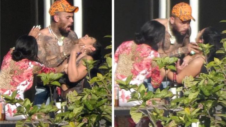 Chris Brown fotografohet duke kapur për fyti një femër, nëntë vite pasi është akuzuar për rrahjen e Rihannës