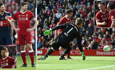 Çfarë trileri! Shënohen 10 gola në barazimin mes legjendave të Liverpoolit dhe Bayern Munichut (Foto/Video)